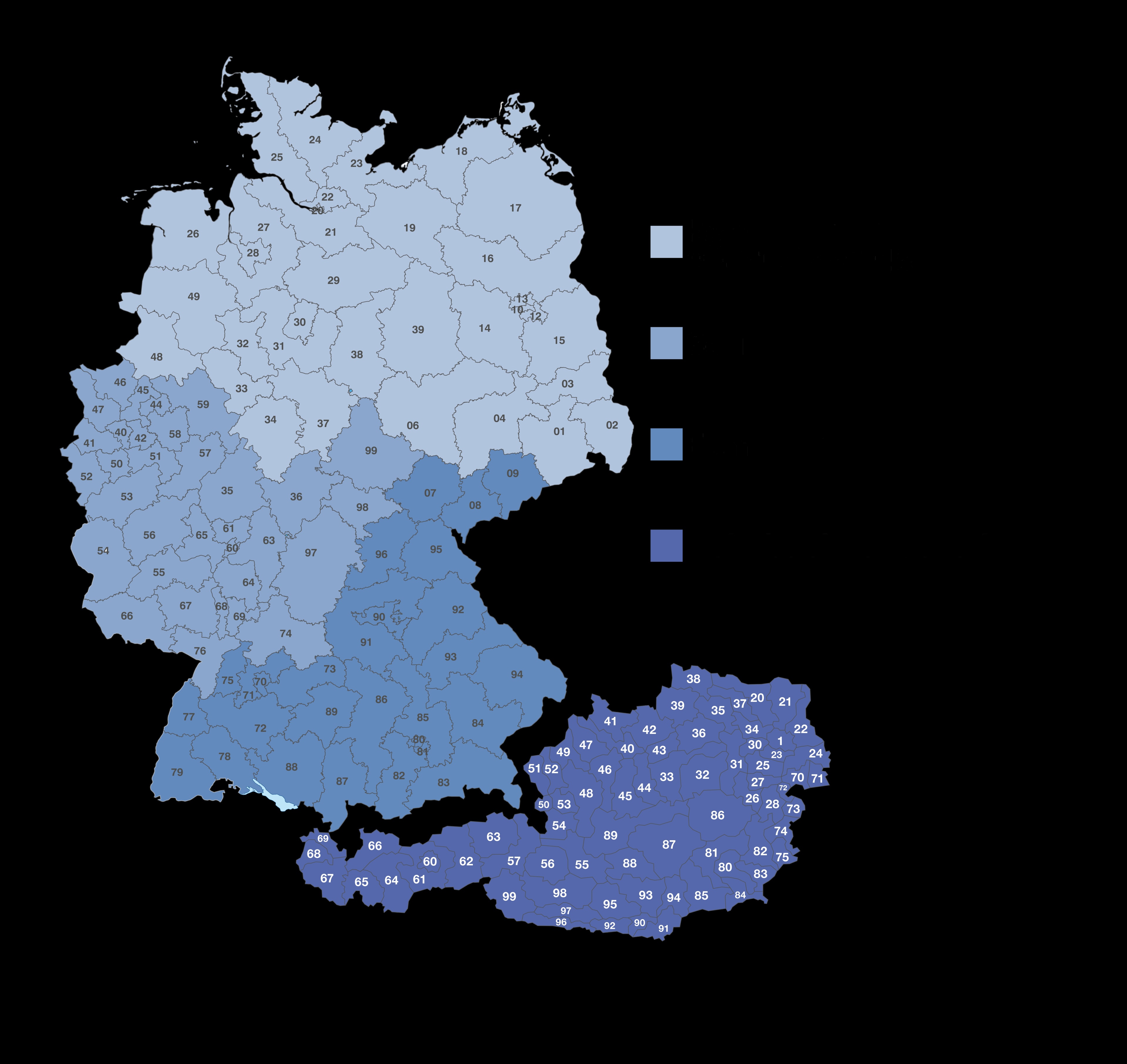 Kunzer Vertriebsgebiet Deutschland und Österreich mit Ansprechpartnerzuweisung